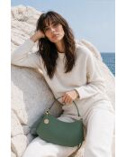 Sac porte épaule en cuir Rory vert menthe - 28x13,5x6cm