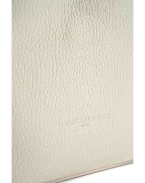 Sac à main en cuir Kaia blanc casse/bordeaux - 17x14x12cm