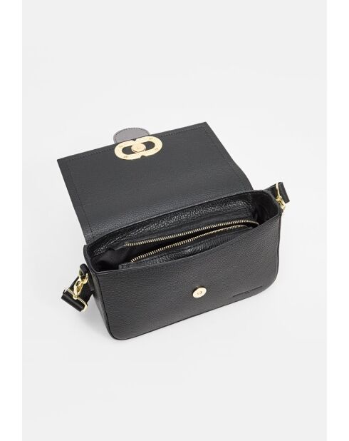 Schwarze Schultertasche Aria aus Leder - 25x16x7cm