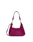 Sac porte épaule en cuir River fuchsia - 23x12x8cm
