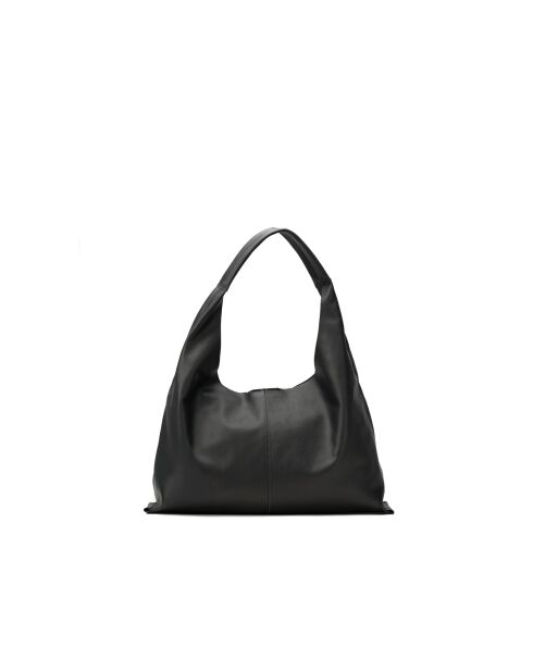Sac porte épaule en cuir Azia noir - 42x43x14cm