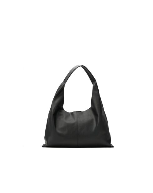 Sac porte épaule en cuir Azia noir - 42x43x14cm