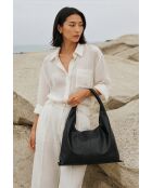 Sac porte épaule en cuir Azia noir - 42x43x14cm