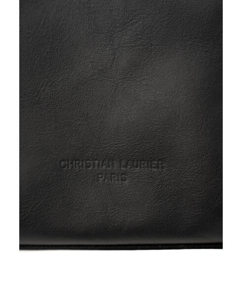 Sac porte épaule en cuir Azia noir - 42x43x14cm