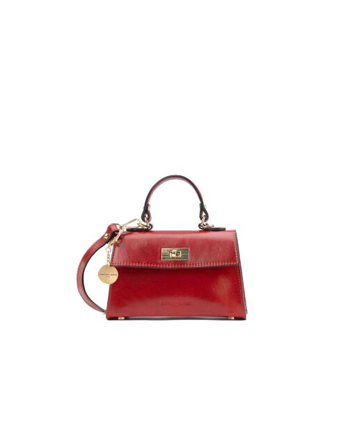 Sac à main en cuir Malia rouge - 18x14x7,5cm