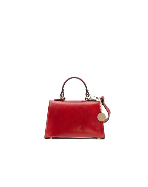 Sac à main en cuir Malia rouge - 18x14x7,5cm