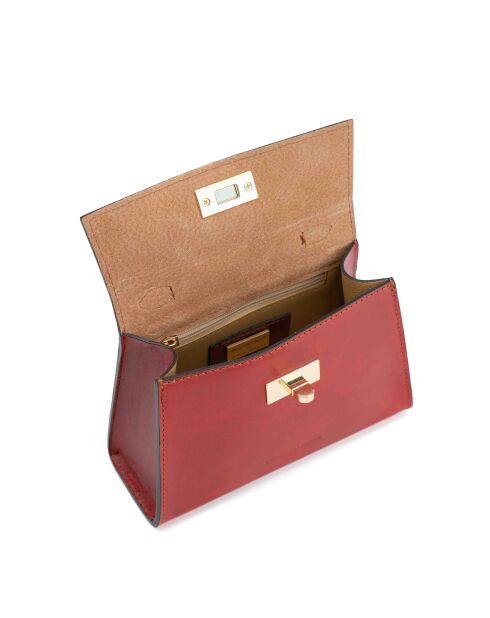 Sac à main en cuir Malia rouge - 18x14x7,5cm