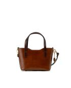 Sac à main en cuir Bailey cognac/moka - 25x14x9,5cm