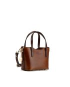 Sac à main en cuir Bailey cognac/moka - 25x14x9,5cm