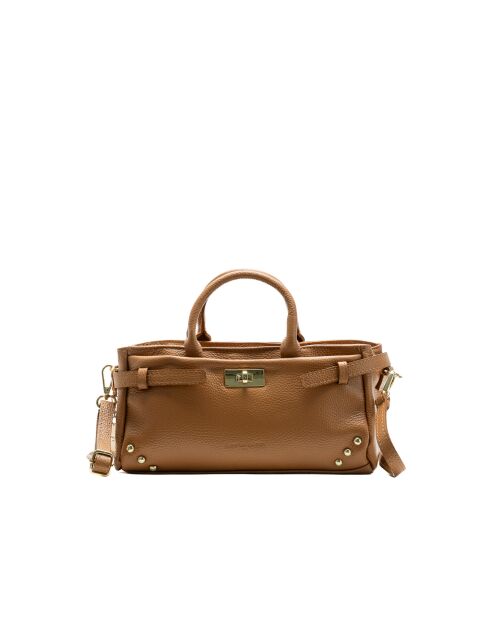 Sac à main en cuir Leana camel - 29x14 X11cm
