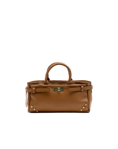 Sac à main en cuir Leana camel - 29x14 X11cm