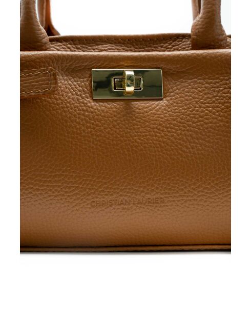 Sac à main en cuir Leana camel - 29x14 X11cm