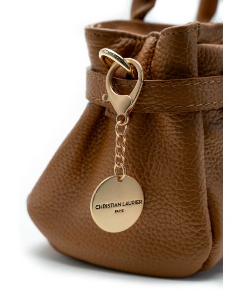 Sac à main en cuir Leana camel - 29x14 X11cm