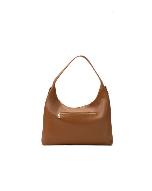 Sac porte épaule en cuir Aliz camel - 43x25x10cm