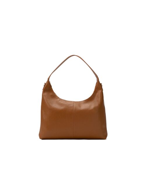 Sac porte épaule en cuir Aliz camel - 43x25x10cm