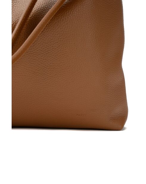Sac porte épaule en cuir Aliz camel - 43x25x10cm