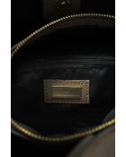 Justina taupe leren schoudertas - 21x19x13cm