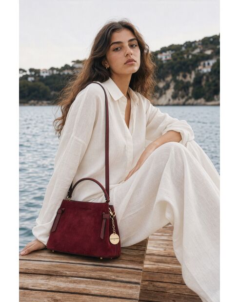 Sac à main en cuir Ada bordeaux - 25x19x10,5cm