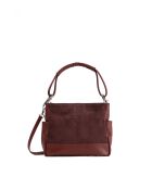 Burgundy Zuri leren schoudertas - 29x23x9cm