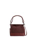 Burgundy Zuri leren schoudertas - 29x23x9cm