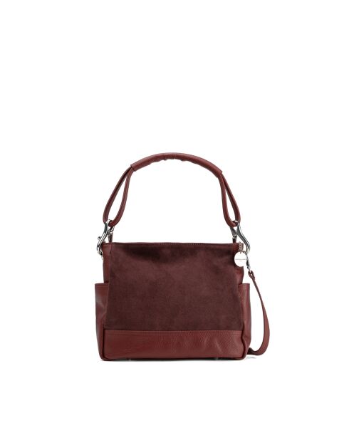Burgundy Zuri leren schoudertas - 29x23x9cm