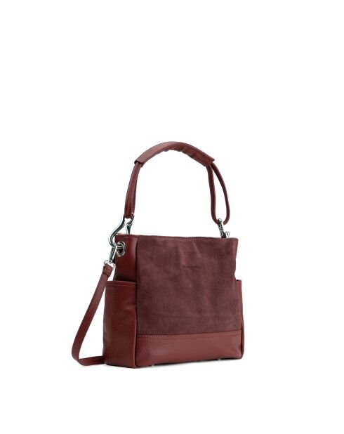 Burgundy Zuri leren schoudertas - 29x23x9cm