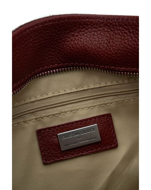Burgundy Zuri leren schoudertas - 29x23x9cm