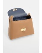 Sac à bandoulière en cuir Zia beige - 21x18x7,5cm