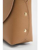 Sac à bandoulière en cuir Zia beige - 21x18x7,5cm