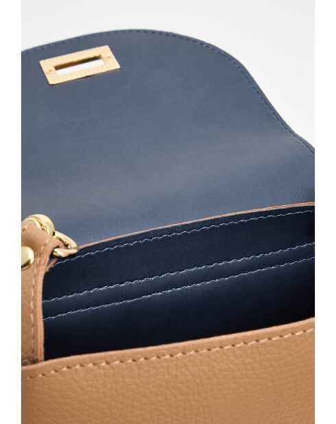 Sac à bandoulière en cuir Zia beige - 21x18x7,5cm