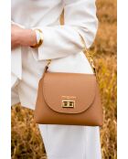 Sac à bandoulière en cuir Zia beige - 21x18x7,5cm