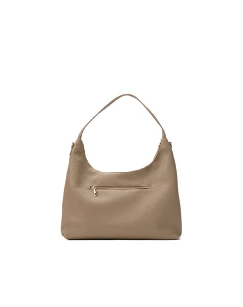 Sac porte épaule en cuir Aliz taupe - 43x25x10cm