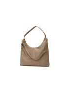 Sac porte épaule en cuir Aliz taupe - 43x25x10cm