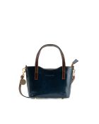 Sac à main en cuir Bailey bleu/moka - 25x14x9,5cm