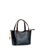 Sac à main en cuir Bailey bleu/moka - 25x14x9,5cm