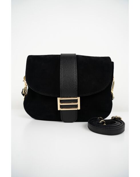 Sac à bandoulière en cuir Noche noir - 25x21x7cm