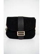 Sac à bandoulière en cuir Noche noir - 25x21x7cm