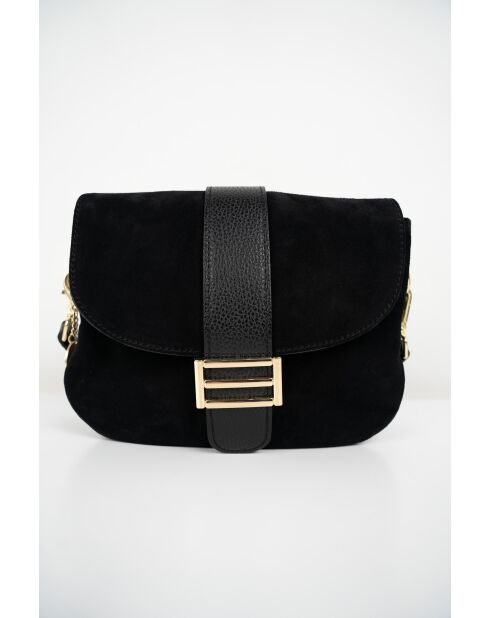 Sac à bandoulière en cuir Noche noir - 25x21x7cm