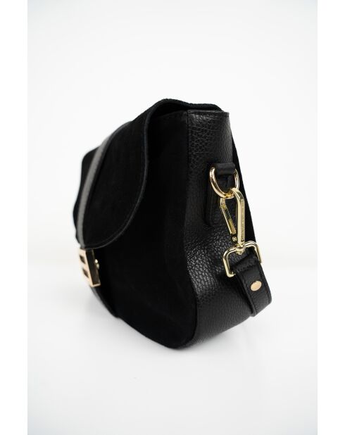 Sac à bandoulière en cuir Noche noir - 25x21x7cm