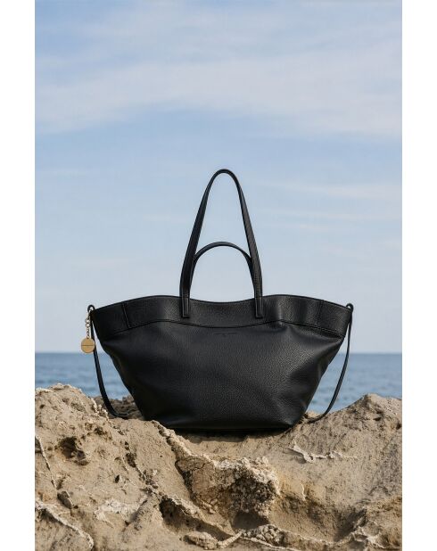 Sac porte épaule en cuir Nyla black - 55x30x17cm