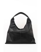 Azza zwarte leren schoudertas - 42x43x14cm