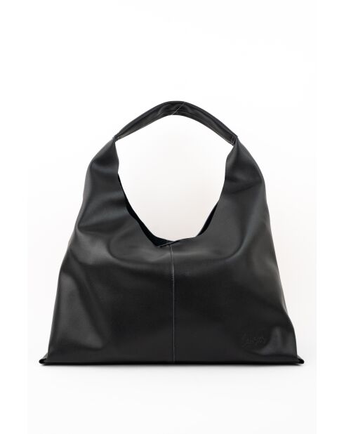 Azza zwarte leren schoudertas - 42x43x14cm