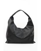 Azza zwarte leren schoudertas - 42x43x14cm