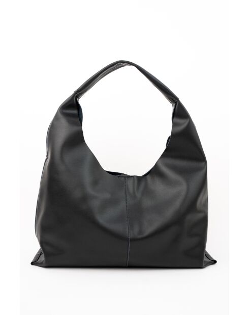 Azza zwarte leren schoudertas - 42x43x14cm