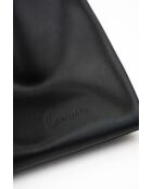 Azza zwarte leren schoudertas - 42x43x14cm
