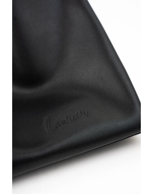 Azza zwarte leren schoudertas - 42x43x14cm