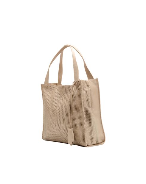 Sac à main en cuir Agatella taupe - 35x32x10cm