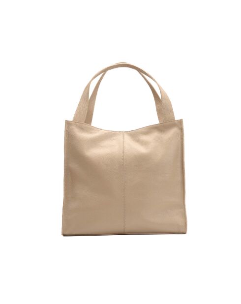 Sac à main en cuir Agatella taupe - 35x32x10cm