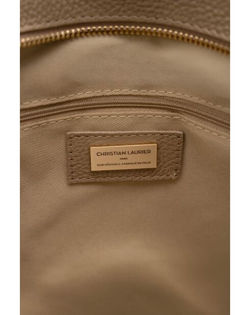 Sac à main en cuir Agatella taupe - 35x32x10cm