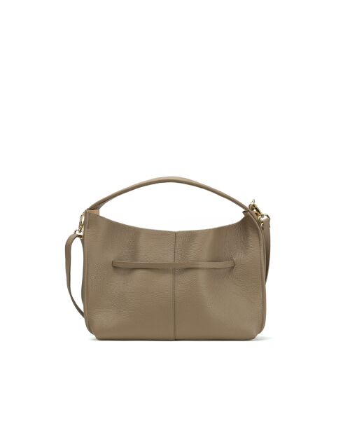Sac à main en cuir Callie taupe - 37x21x10cm